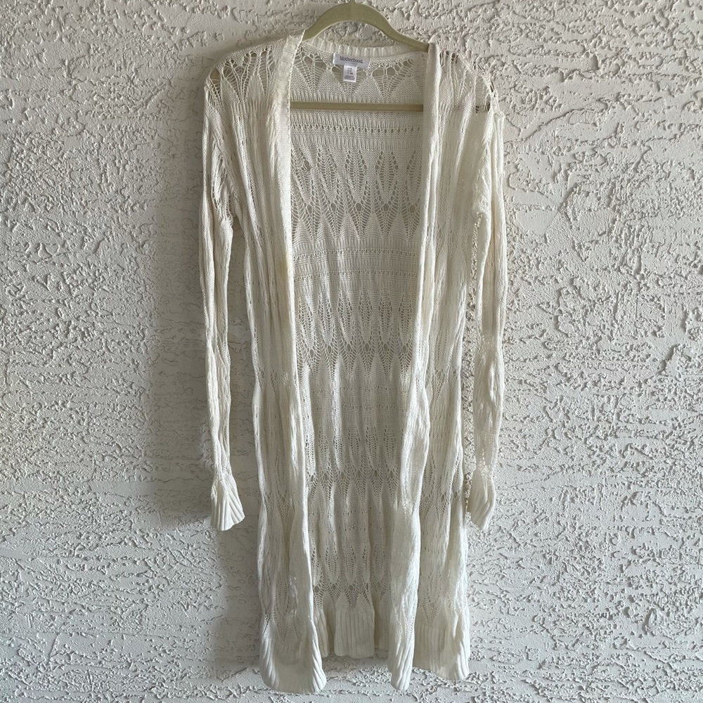 Motherhood Maternity White Knit Cardigan